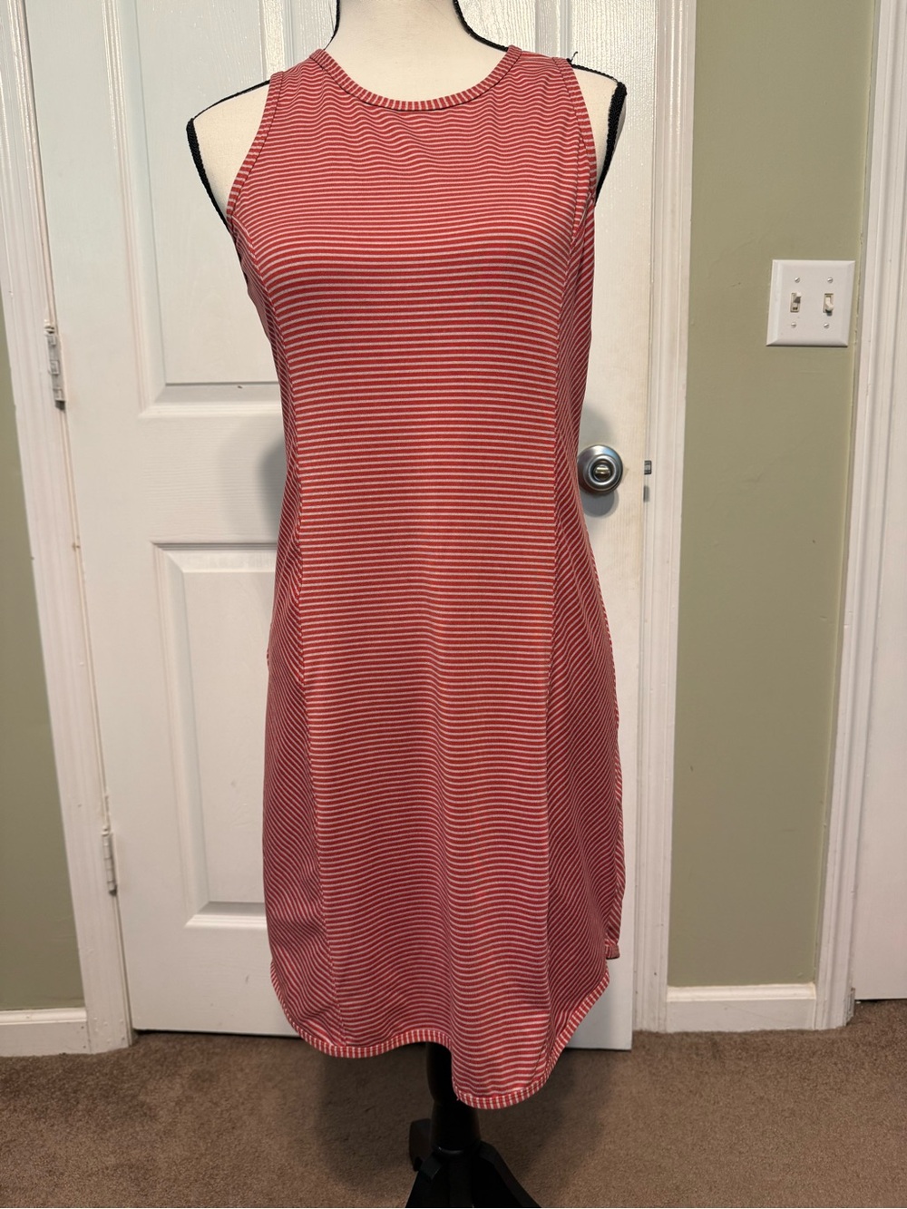 Title Nine Sleeveless Red Striped Knit Dress